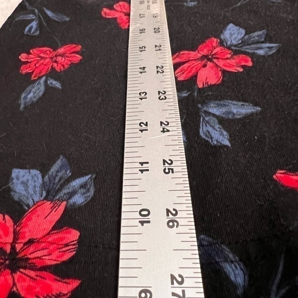 Denim & Flower Long Sleeve Hoodie Shirt Black w Multi Color  Flower Size L - Picture 5 of 8